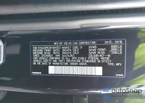 2019 Volvo Xc90 T6 Momentum from USA, damaged, VIN YV4A22PK3K1491353